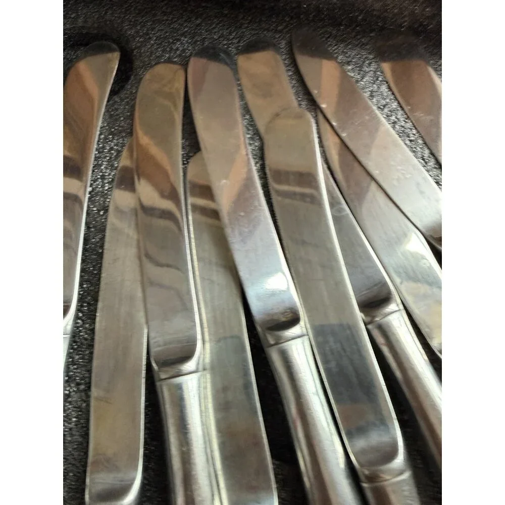 12 Piece Stainless Steel Dinner Knives Pistol Grip Handle Korea